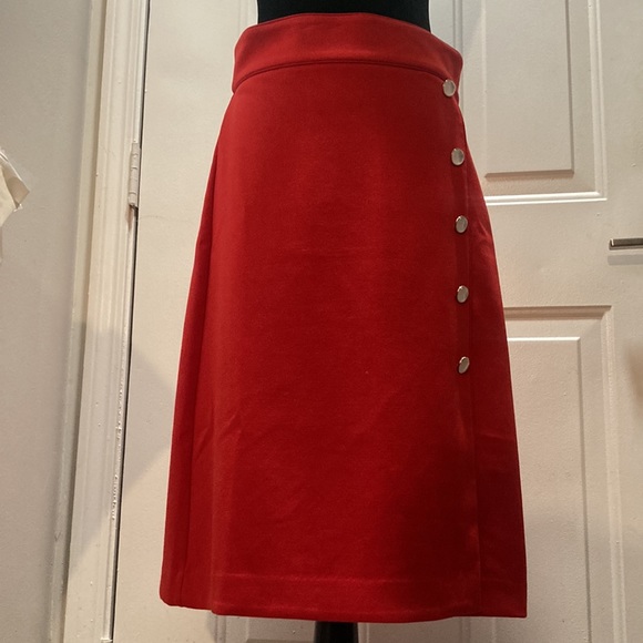 Ann Taylor Dresses & Skirts - NEVER WORN! Candy red skirt with pearlized buttons
